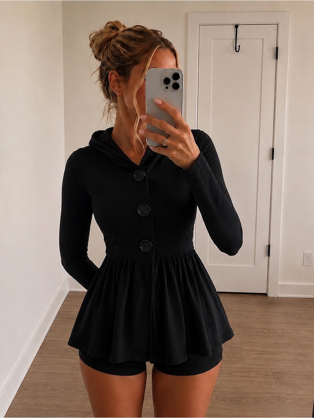 Inc International Concept Vintage Hooded Cotton Peplum Jacket